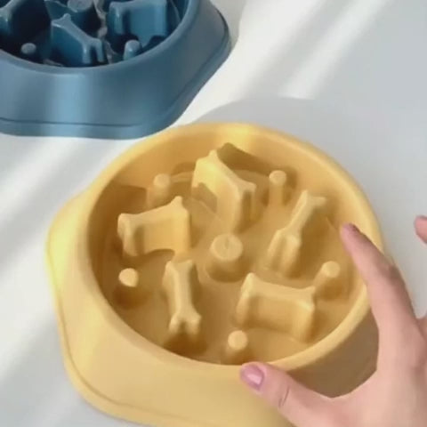 Slow feeder bowl for cats and dogs with maze design
